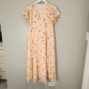 The Nines By Hatch Flutter Sleeve Maternity Dress Easter Spring - Size S